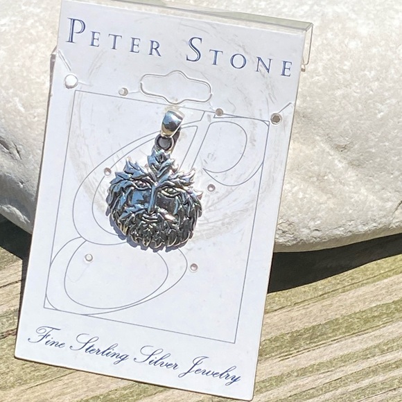 Green Man pendant .925 Sterling Silver Peter Stone - Picture 13 of 13